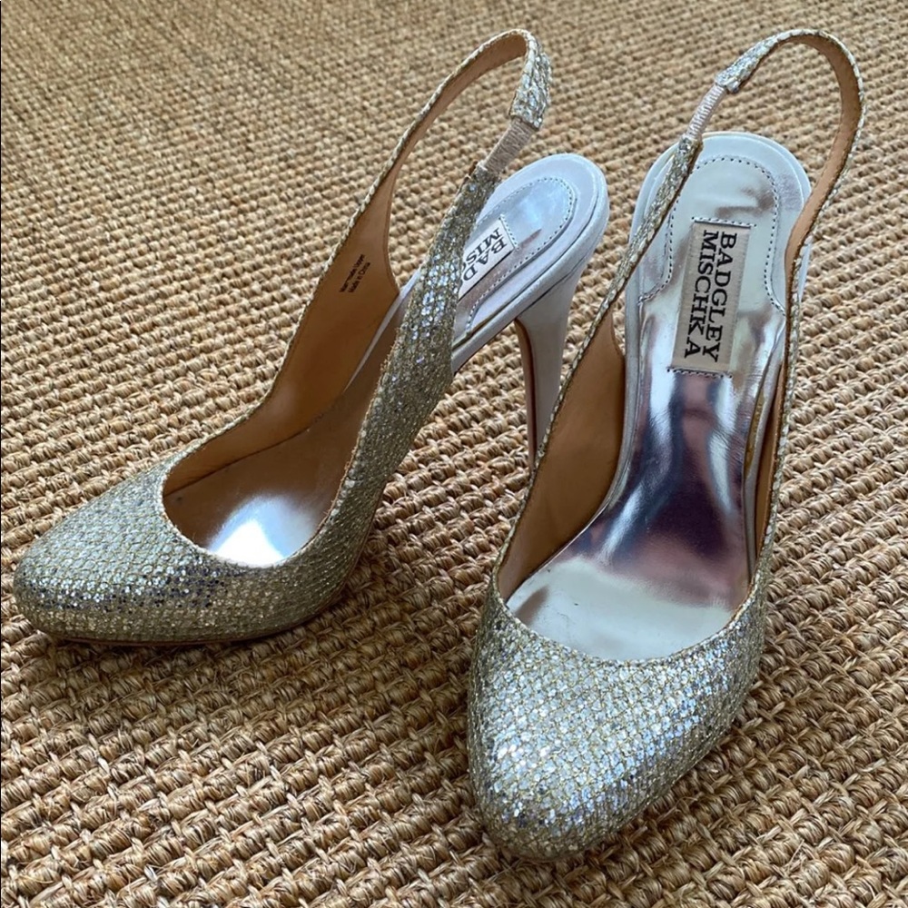 Badgley Mischka Glitter Heels